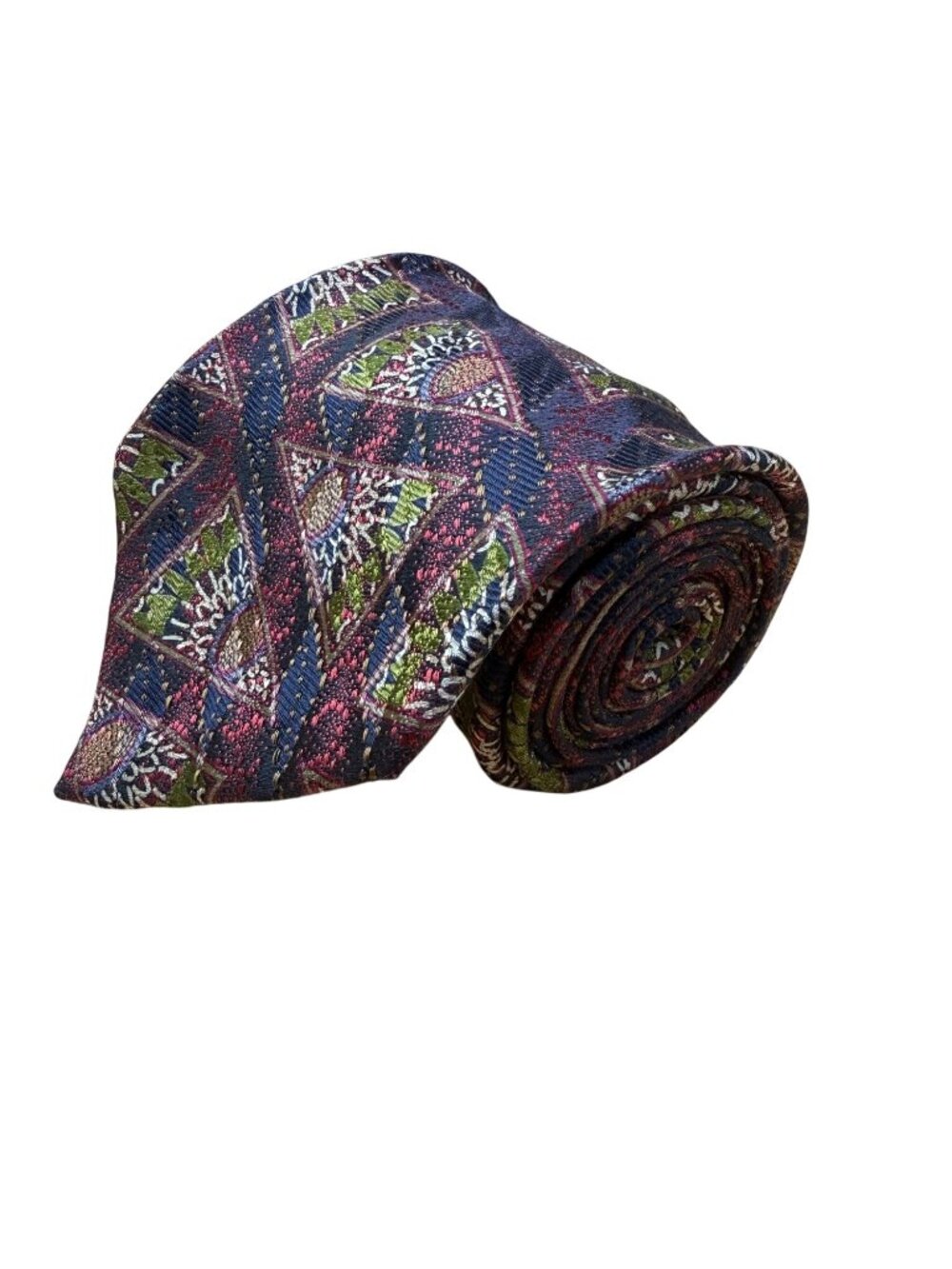 Robert Talbott Mens Multicolor Silk Geometric Pattern Tie Traditional Style